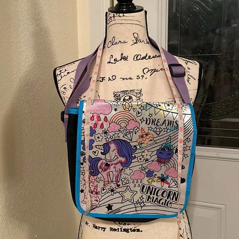 CraZArt girl’s book bag unicorn magic with adjustable strap